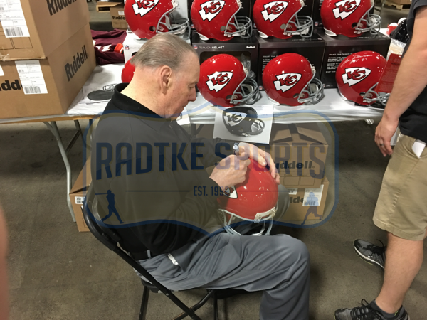 Len Dawson Signed Kansas City Chiefs Embroidered NFL Logo Football with "HOF 87" Inscription - Image 3