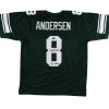 Morten Andersen Signed Michigan State Green Throwback Custom Jersey with "Go Green" Inscription