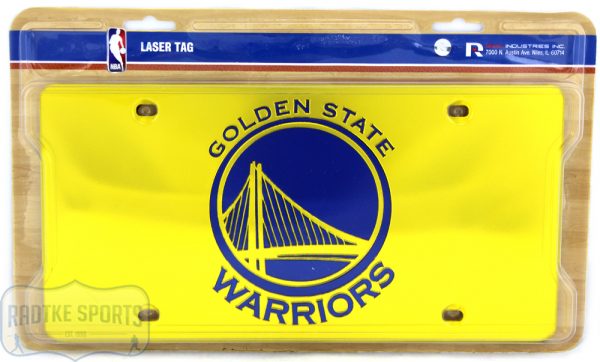 Golden State Warriors Officially Licensed NBA Laser Tag Mirror License Plate - Yellow-0