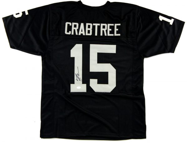 Michael Crabtree Signed Oakland Raiders Custom Black Jersey -0