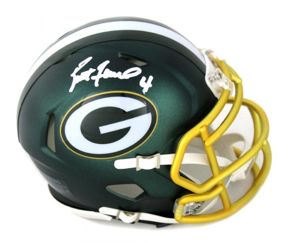 Brett Favre Signed Green Bay Packers Blaze Mini Helmet-0