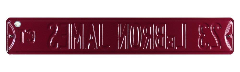 LeBron James Court Officially Licensed Authentic Steel 36x6 Maroon & Yellow NBA Street Sign-29891