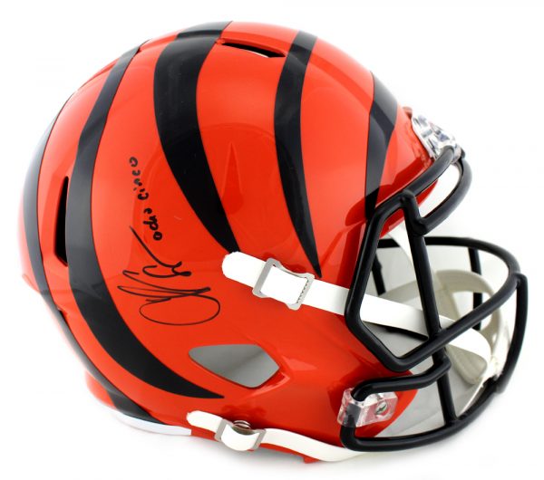 Chad Johnson Signed Cincinnati Bengals NFL Full Size Speed Helmet With "Ocho Cinco" Inscription-0