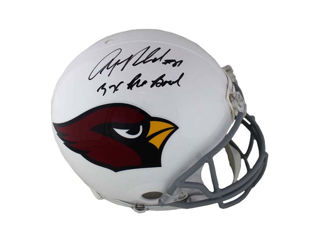Anquan Boldin Signed Arizona Cardinals Authentic White NFL Helmet with "3X Pro Bowl" Inscription
