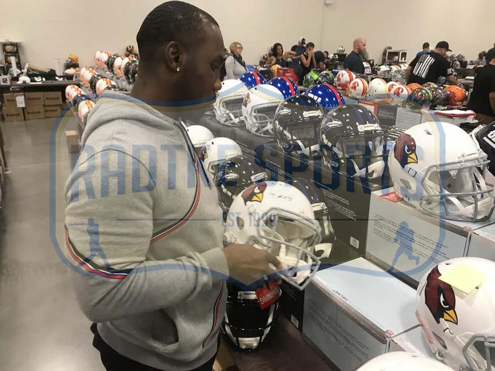 Anquan Boldin Signed Arizona Cardinals Authentic White NFL Helmet with "3X Pro Bowl" Inscription - Image 2