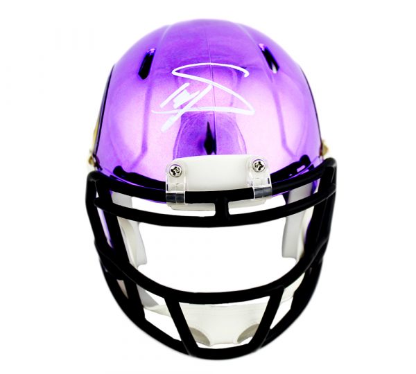 Stefon Diggs Signed Minnesota Vikings Riddell Speed Chrome NFL Mini Helmet - Image 2