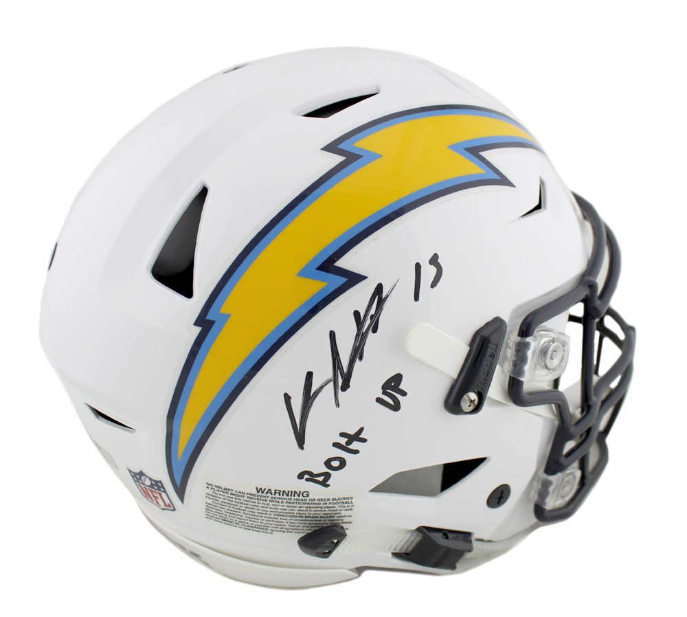 Keenan Allen Signed Los Angeles Chargers Riddell Authentic Speed Flex NFL Helmet with "Bolt Up" Inscription