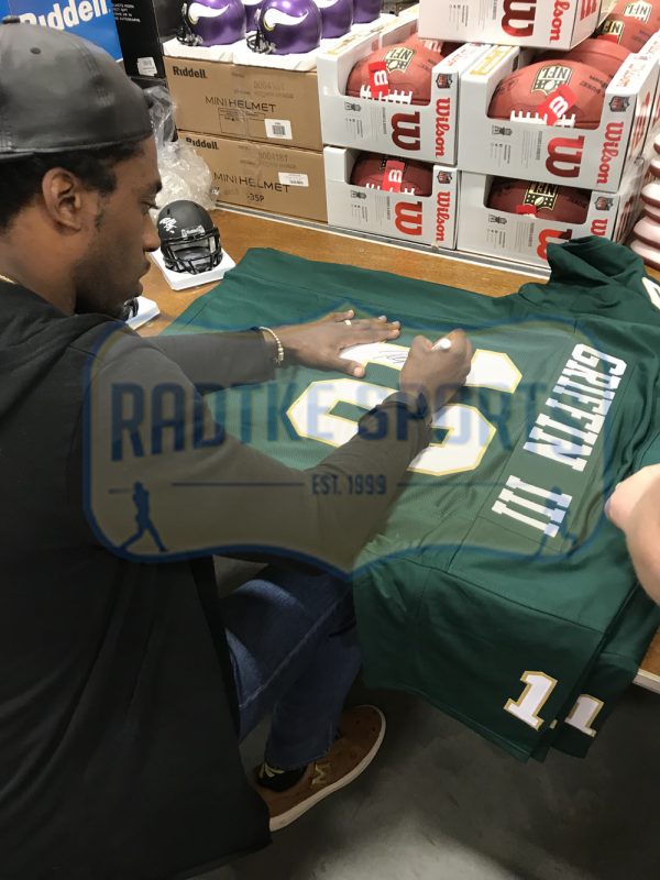 Robert Griffin III Signed Baylor Bears Custom Green Jersey - Image 2