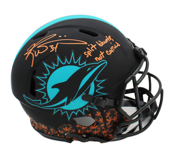 Ricky Williams Signed Miami Dolphins Speed Authentic Custom Eclipse NFL Helmet with "Split Blunts, Not Carries" Inscription