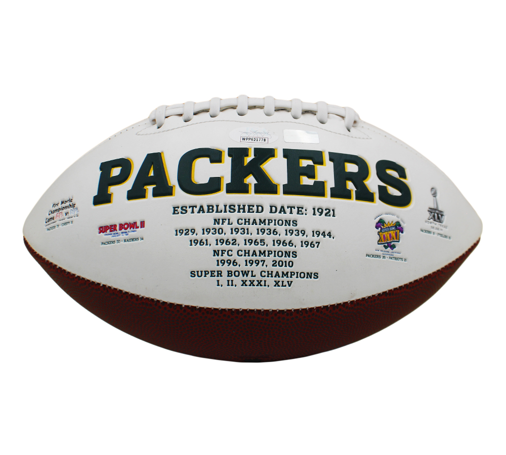 Davante Adams Signed Green Bay Packers Embroidered Logo White NFL Football - Image 3