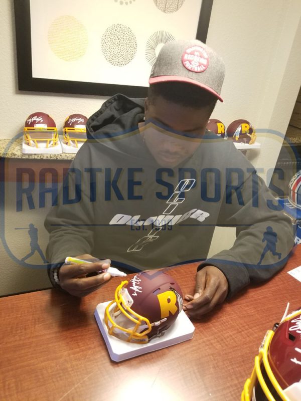 Dwayne Haskins Signed Washington Redskins Speed AMP NFL Mini Helmet - Image 3