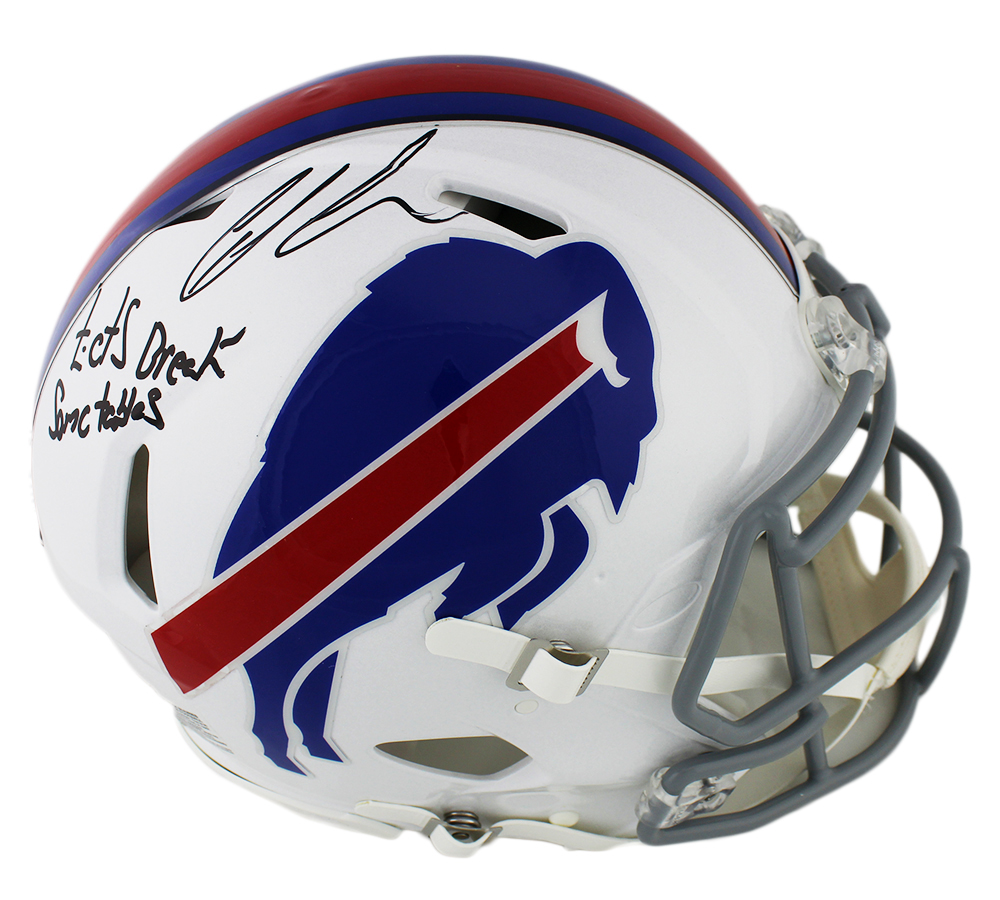 Ed Oliver Signed Buffalo Bills Speed Authentic NFL Helmet with "Lets Break Some Tables" Inscription