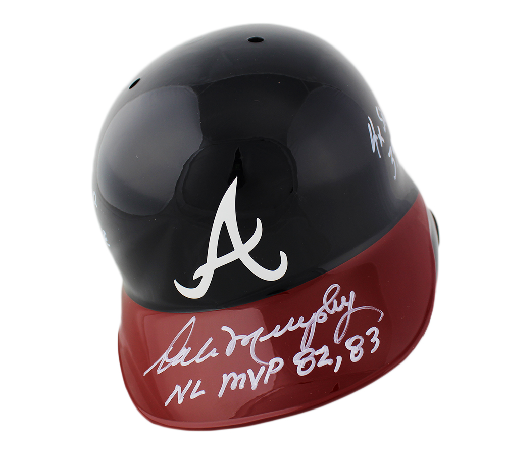 Dale Murphy Signed Atlanta Braves Rawlings Authentic MLB Batting Helmet with Career Stats Inscription - Limited Edition 333 - Image 2