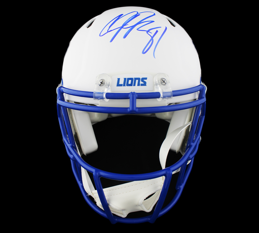 Calvin Johnson Signed Detroit Lions Speed Authentic AMP NFL Helmet - Image 3