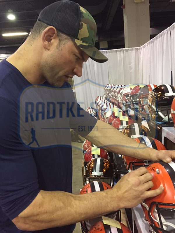 Joe Thomas Signed Cleveland Browns Schutt NFL Full Size Speed Helmet with "10,363 Consecutive Snaps" Inscription - Image 2