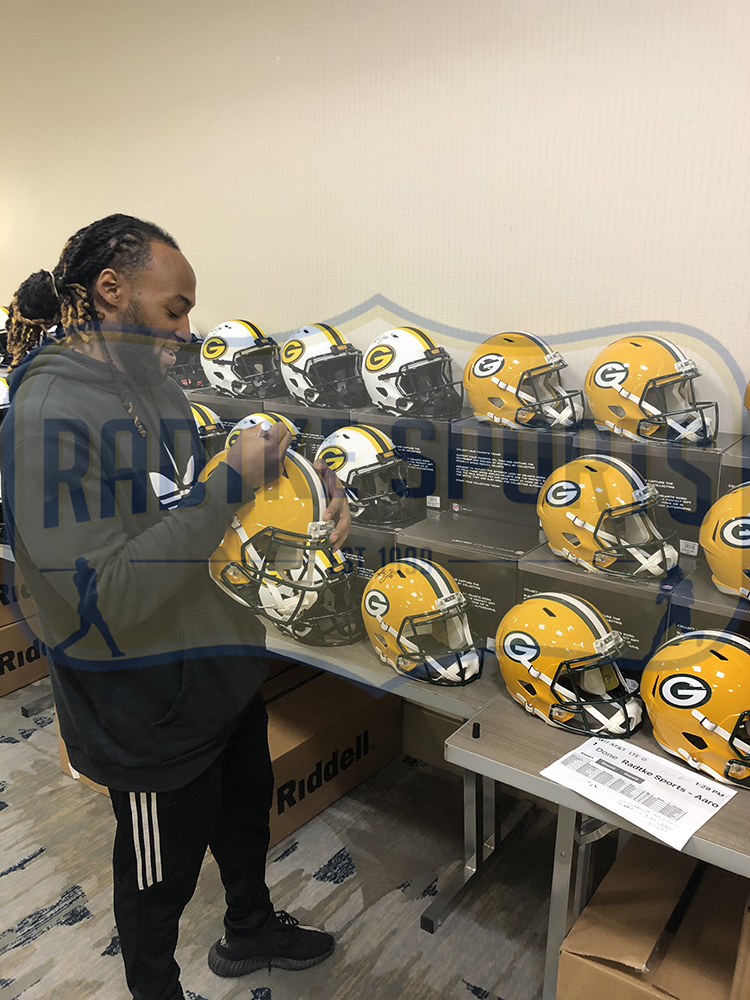 Aaron Jones Signed Green Bay Packers Speed Authentic NFL Helmet - Image 2