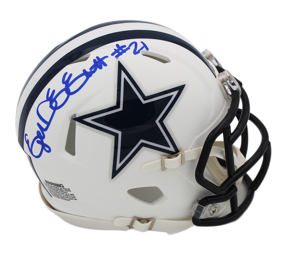 Ezekiel Elliott Signed Dallas Cowboys Speed White Matte NFL Mini Helmet