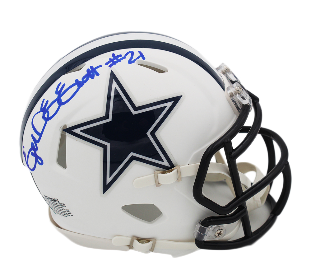 Ezekiel Elliott Signed Dallas Cowboys Speed White Matte NFL Mini Helmet - Image 2