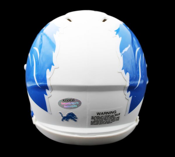 Barry Sanders Signed Detroit Lions Speed AMP NFL Mini Helmet - Image 3