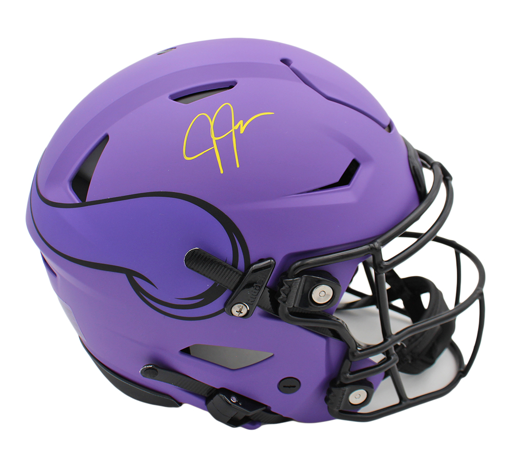 Justin Jefferson Signed Minnesota Vikings Speed Flex Authentic Rave NFL Helmet - Image 2