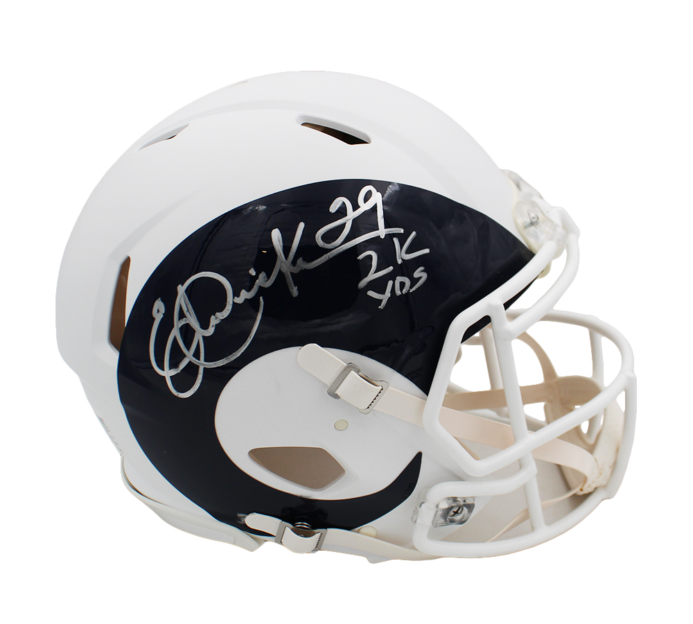 Eric Dickerson Signed Los Angeles Rams Speed Authentic AMP NFL Helmet with "2K Yds Club" Inscription