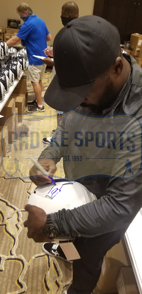 Marshall Faulk Signed Los Angeles Rams Speed Authentic AMP NFL Helmet - Image 3