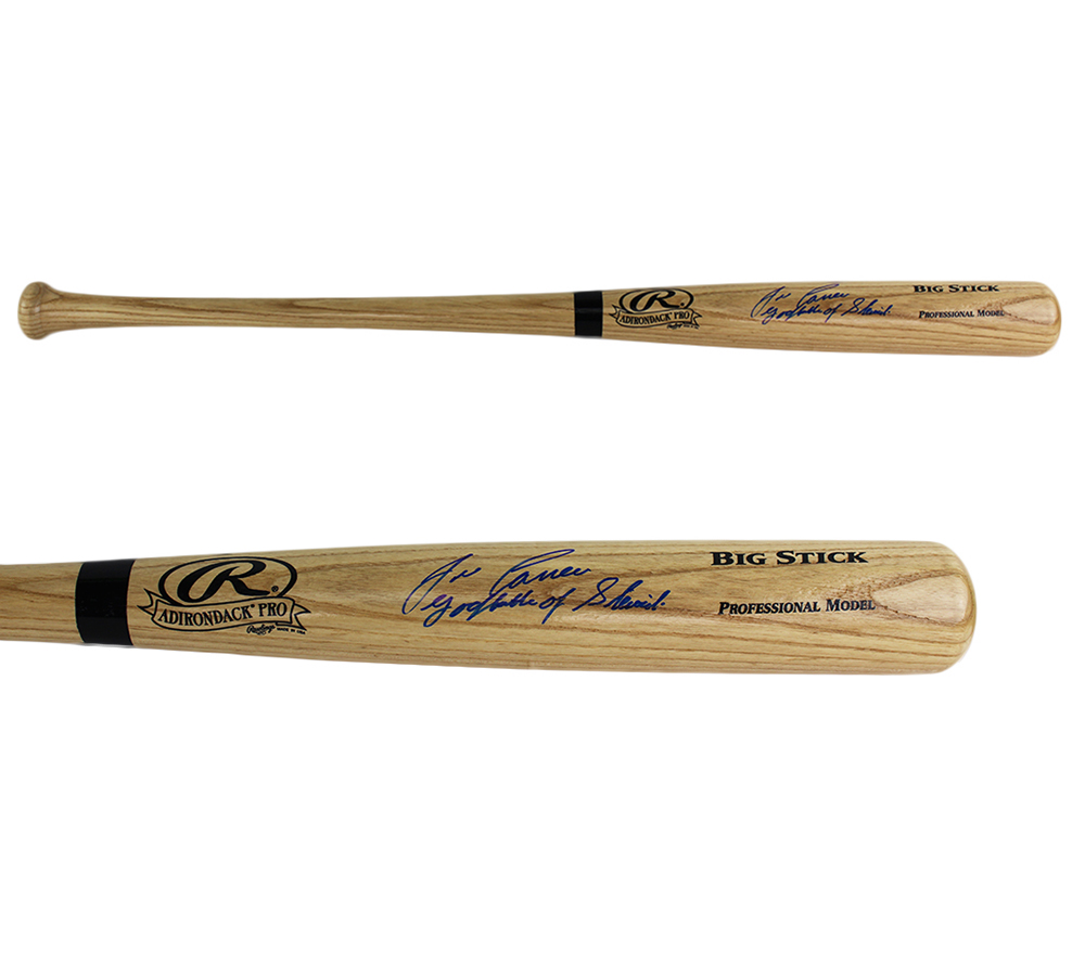 Jose Canseco Signed Oakland A's Rawlings Big Stick Blonde MLB Bat with "Godfather of Steroids" Inscription