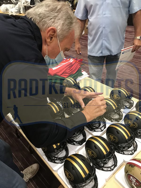 Joe Montana Signed San Francisco 49ers Speed Eclipse NFL Mini Helmet - Image 2
