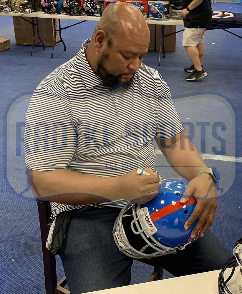 Deuce McAllister Signed Ole Miss Rebels Schutt Authentic Powder Blue NCAA Helmet - Image 2