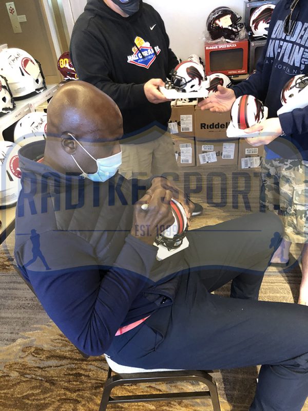 Bruce Smith Signed Buffalo Bills Speed Lunar NFL Mini Helmet - Image 2