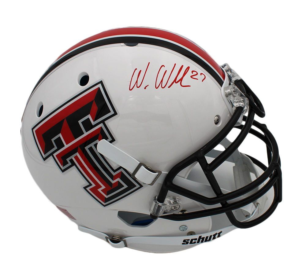Wes Welker Signed Texas Tech Red Raiders Schutt Authentic NCAA Helmet