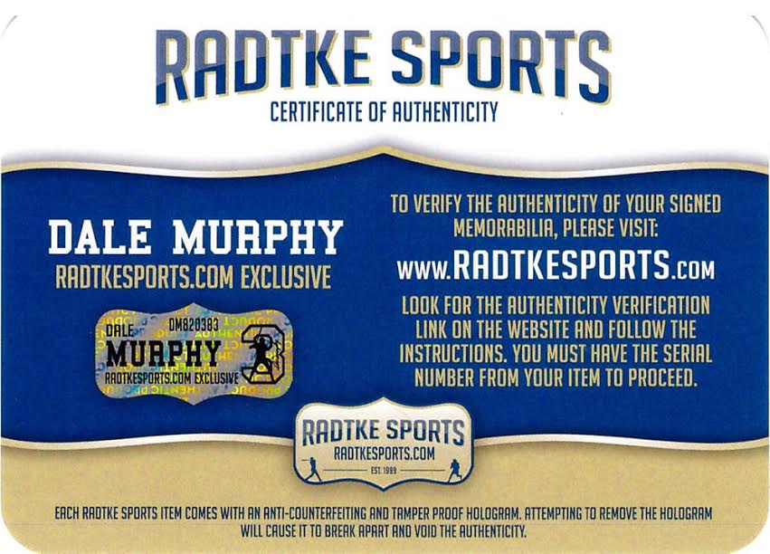 Dale Murphy Signed Atlanta Braves Rawlings Big Stick Black MLB Bat With "Last to Wear#3" Inscription - Image 4