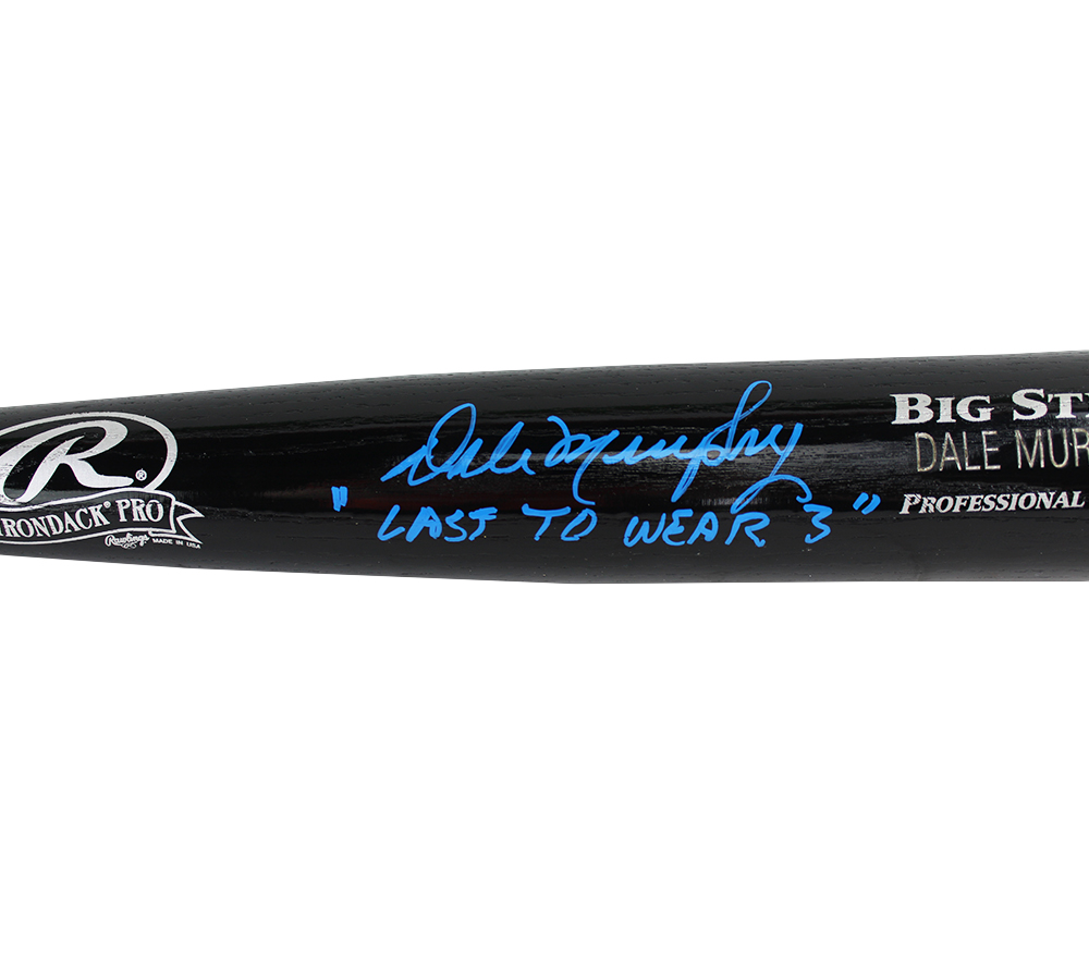 Dale Murphy Signed Atlanta Braves Rawlings Big Stick Black MLB Bat With "Last to Wear#3" Inscription