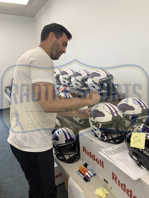 Joe Flacco Signed Baltimore Speed Flex Authentic Lunar Helmet With "SB MVP" Inscription - Image 5