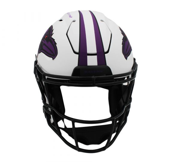 Joe Flacco Signed Baltimore Speed Flex Authentic Lunar Helmet With "SB MVP" Inscription - Image 3
