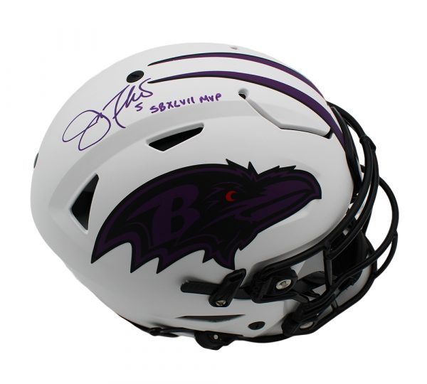 Joe Flacco Signed Baltimore Speed Flex Authentic Lunar Helmet With "SB MVP" Inscription