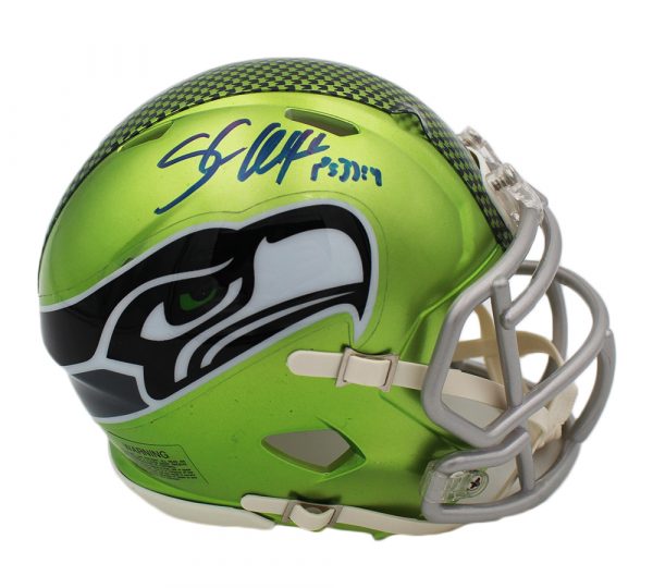 Shaun Alexander Signed Seattle Seahawks Speed Flash NFL Mini Helmet With "PS 37:4" Inscription
