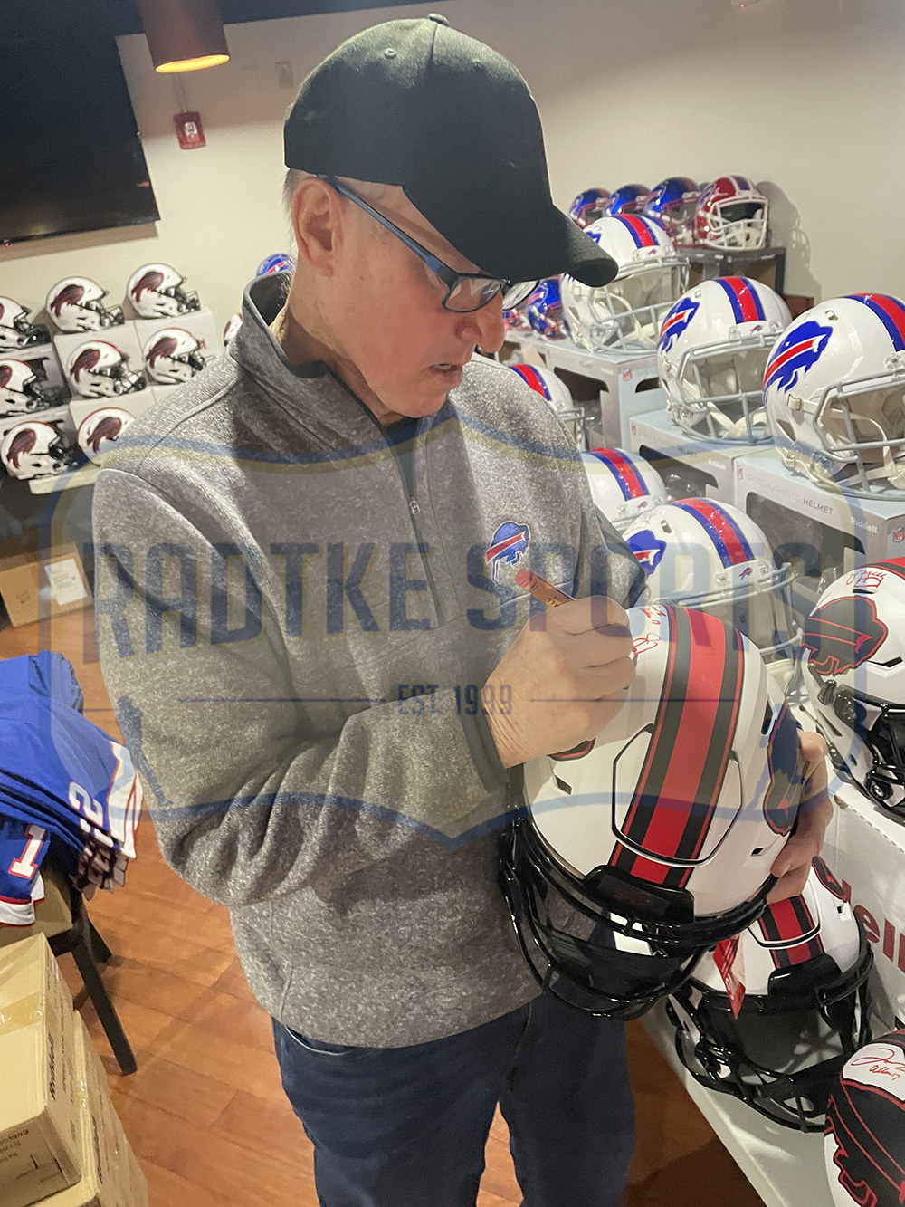 Jim Kelly Signed Buffalo Bills Speed Flex Authentic Lunar NFL Helmet - Image 6