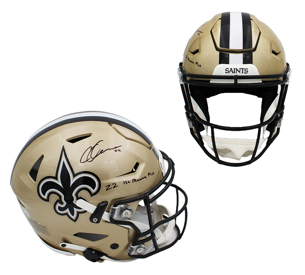 Chris Olave Signed New Orleans Saints Speed Flex Authentic NFL Helmet With "22 1st Round Pick" Inscription