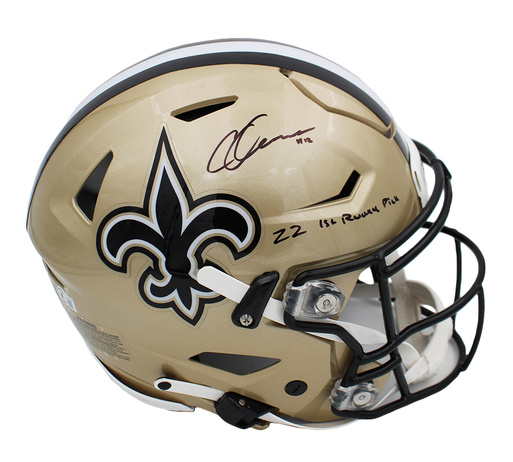 Chris Olave Signed New Orleans Saints Speed Flex Authentic NFL Helmet With "22 1st Round Pick" Inscription - Image 2