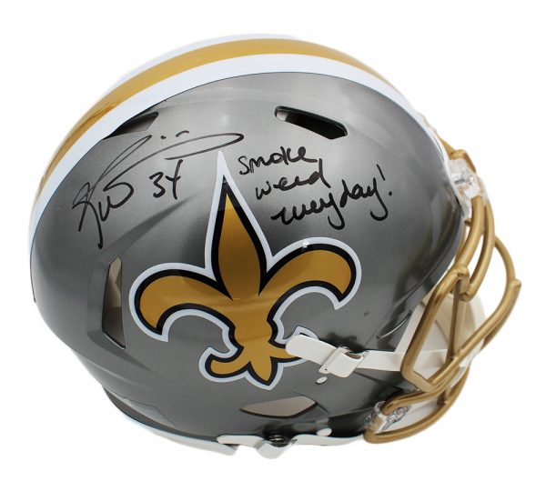 Ricky Williams Signed New Orleans Saints Speed Authentic Flash NFL Helmet with "Smoke Weed Everyday!" Inscription
