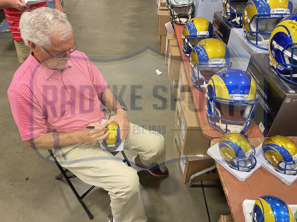Dick Vermeil Signed Los Angeles Rams Speed Flash NFL Mini Helmet with "HOF 2022" Inscription - Image 3