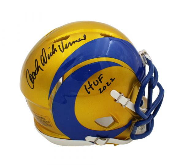 Dick Vermeil Signed Los Angeles Rams Speed Flash NFL Mini Helmet with "HOF 2022" Inscription