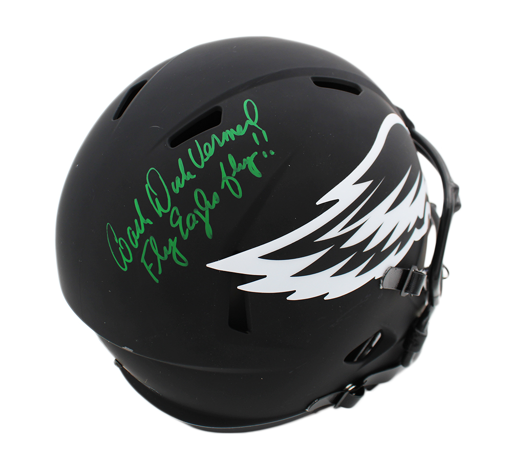 Dick Vermeil Signed Philadelphia Eagles Speed Full Size Eclipse NFL Helmet with "Fly Eagles Fly" Inscription