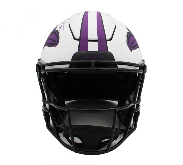 Ed Reed, Ray Lewis, and Joe Flacco Signed Baltimore Ravens Speed Flex NFL Helmet - Image 4
