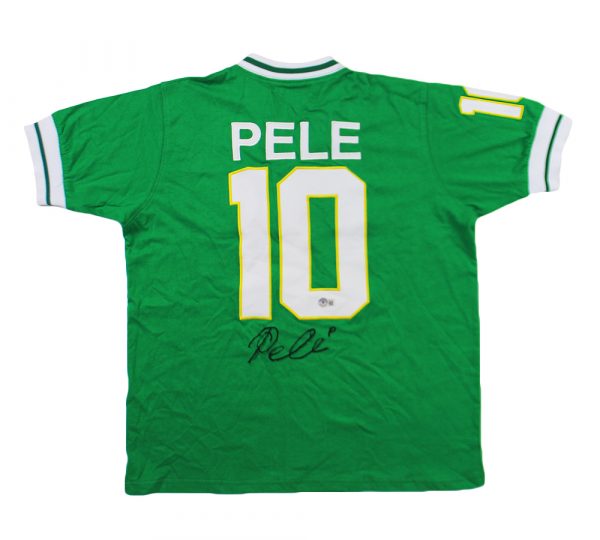 Pele Signed Brazil Authentic Green Jersey