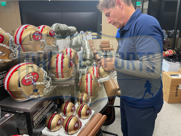 Steve Young Signed San Francisco 49ers VSR4 Throwback 1996-2008 NFL Mini Helmet - Image 2