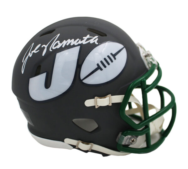 Joe Namath Signed New York Jets Speed AMP NFL Mini Helmet - Image 2