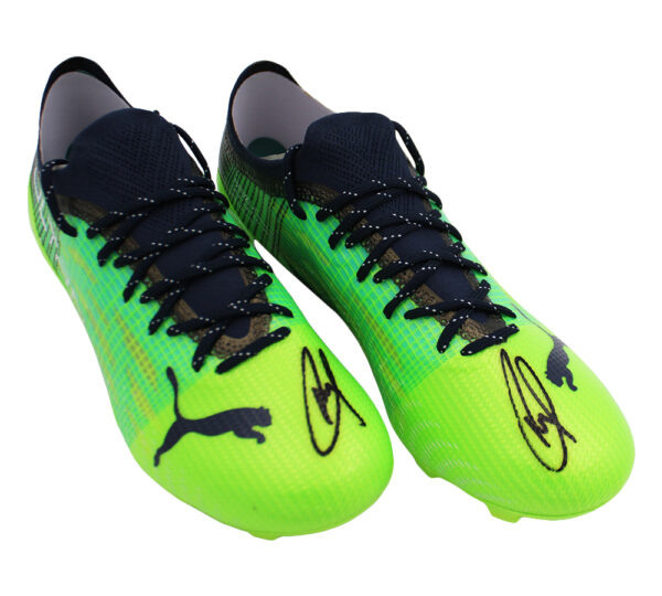 Christian Pulisic Signed Chelsea Football Club PUMA Ultra 1.3 Green Cleats Limited Edition of 25 - Image 4