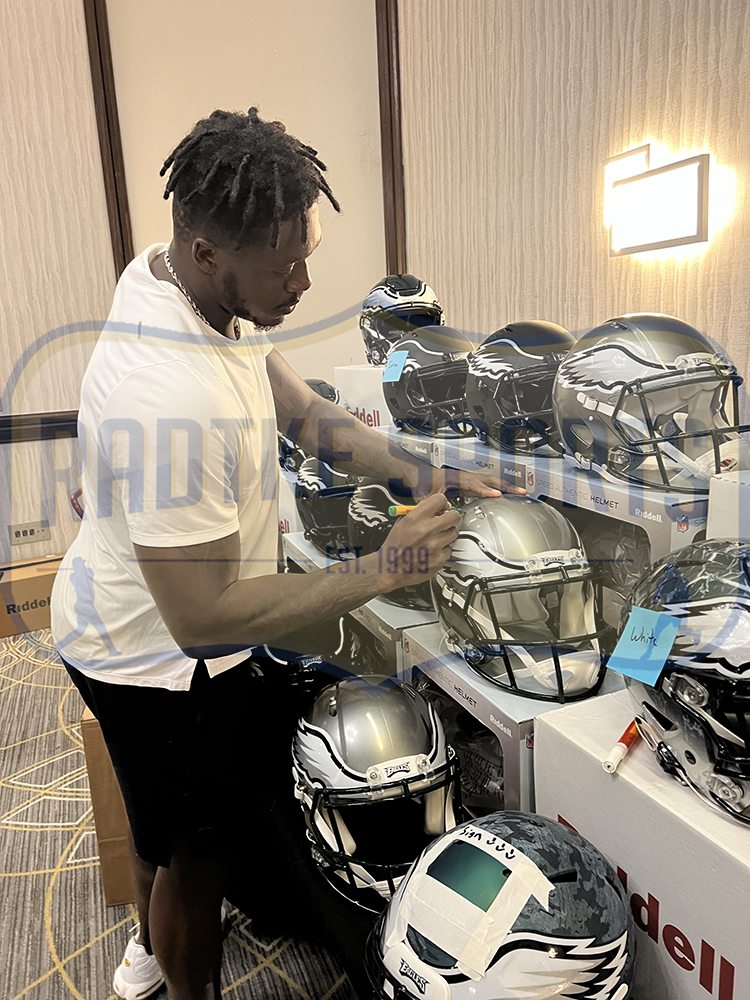 AJ Brown Signed Philadelphia Eagles Speed Authentic Flash NFL Helmet - Image 2